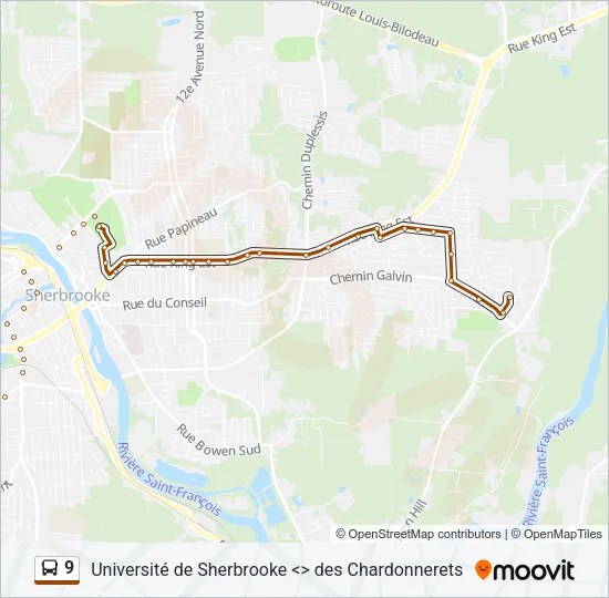 9 Bus Line Map