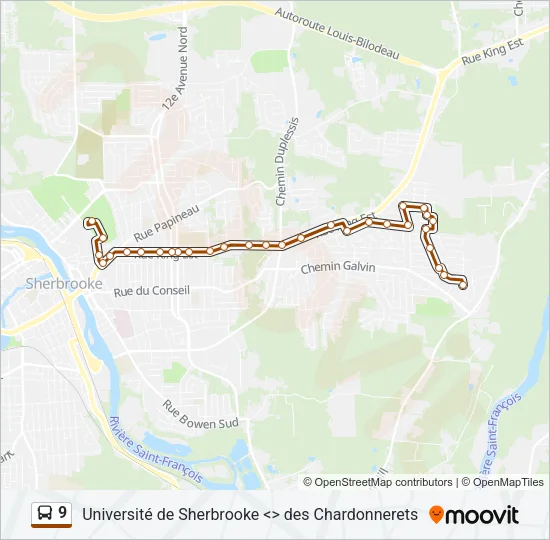 9 Bus Line Map