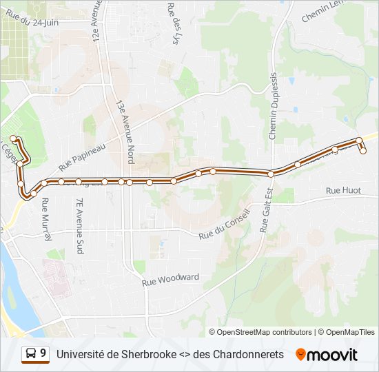 9 bus Line Map