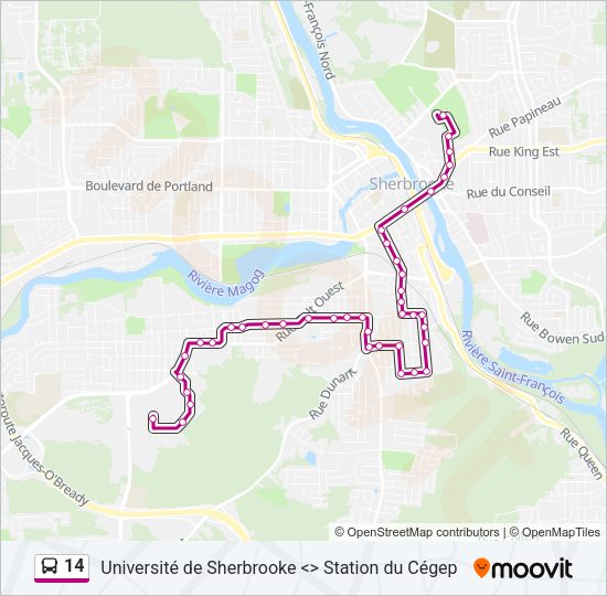 14 Bus Line Map