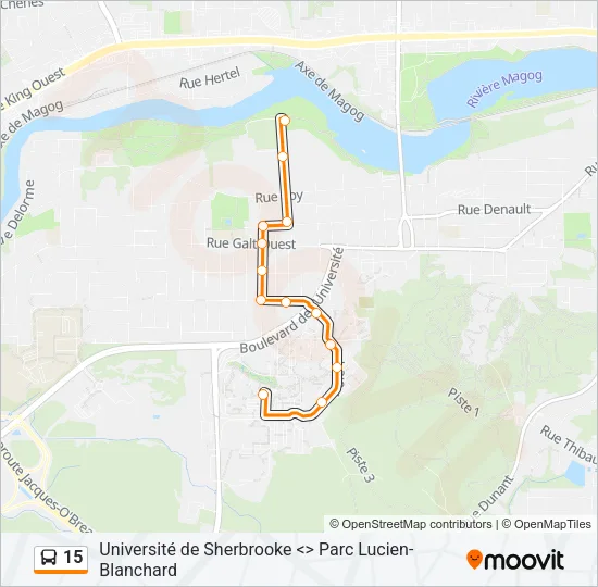 15 Bus Line Map