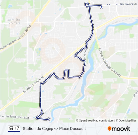 Plan de la ligne 17 de bus