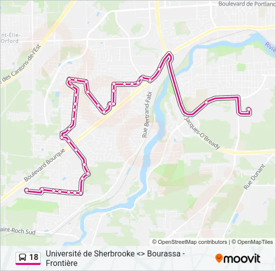 18 Bus Line Map