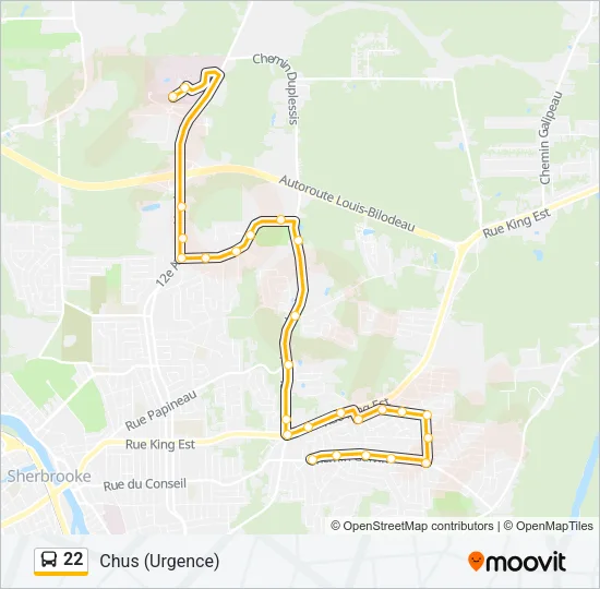 22 Bus Line Map