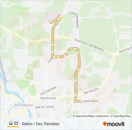 22 Bus Line Map