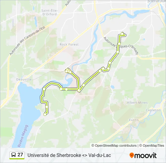 Plan de la ligne 27 de bus