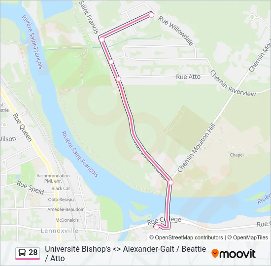 28 Bus Line Map