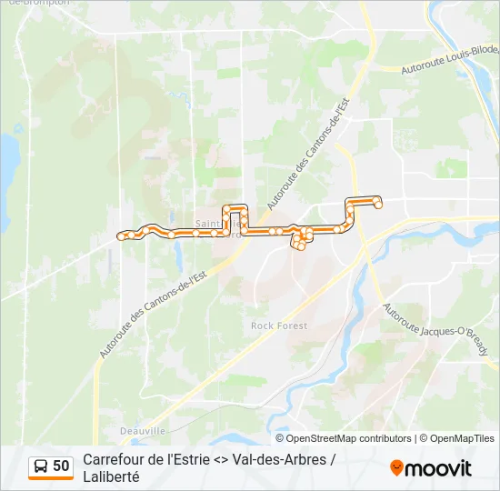 50 Bus Line Map