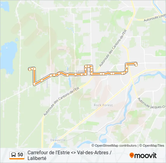50 Bus Line Map