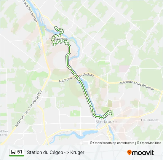 51 Bus Line Map