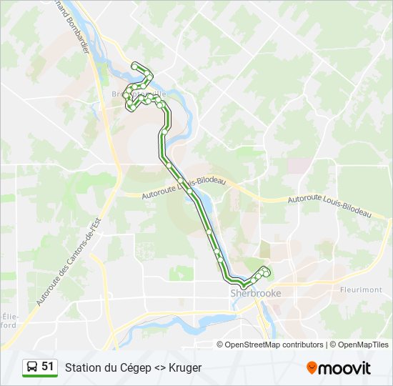 51 bus Line Map