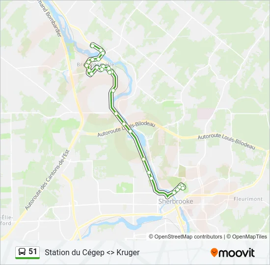 51 Bus Line Map
