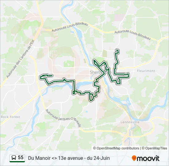 55 Bus Line Map