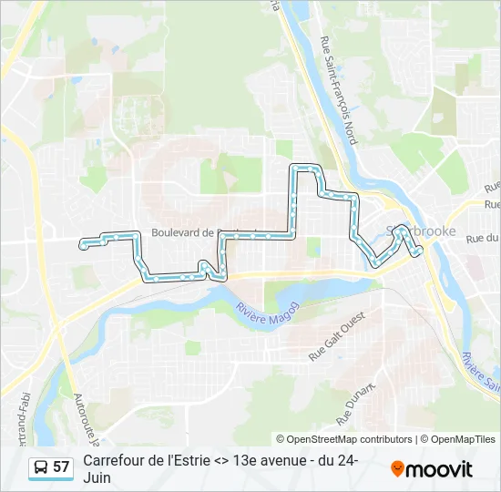57 Bus Line Map