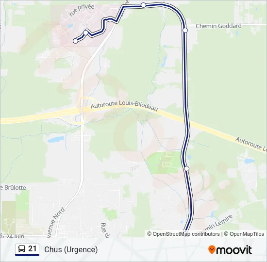 21 Bus Line Map