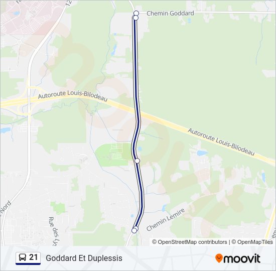 21 Bus Line Map