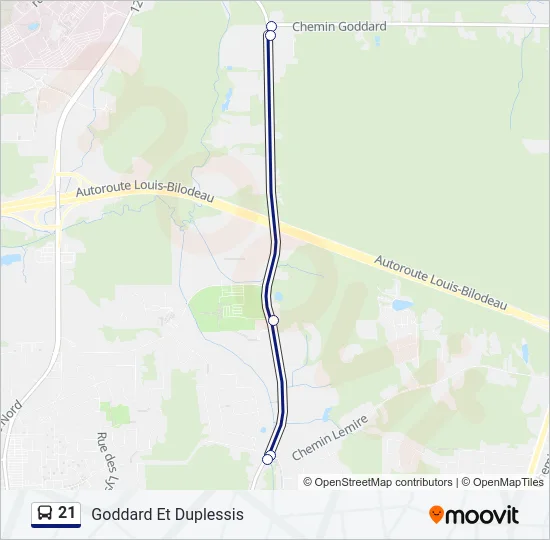 21 Bus Line Map