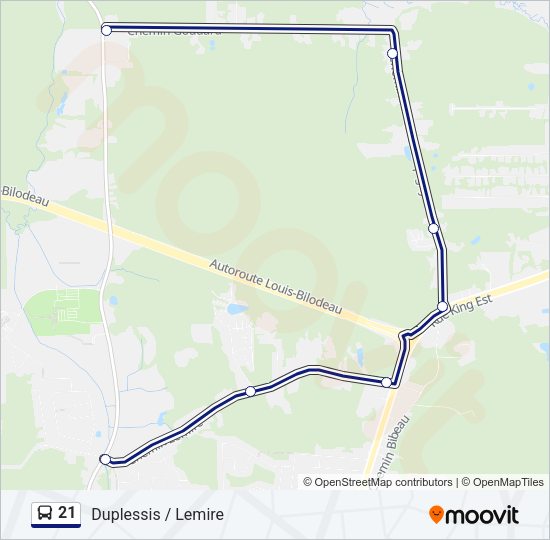 21 Bus Line Map