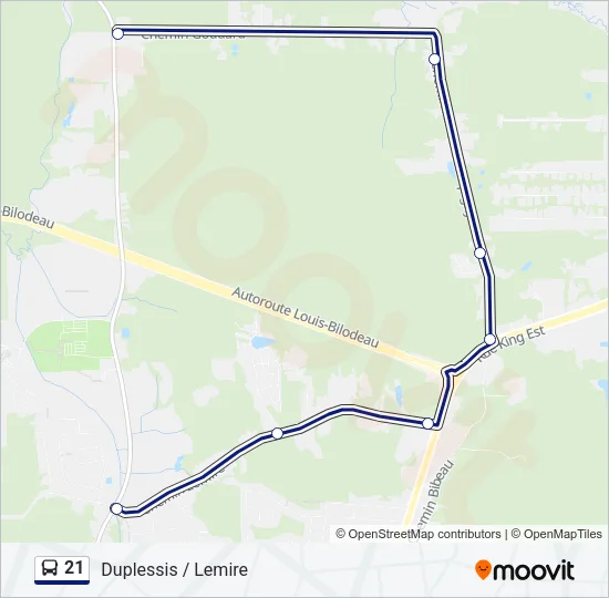 21 Bus Line Map