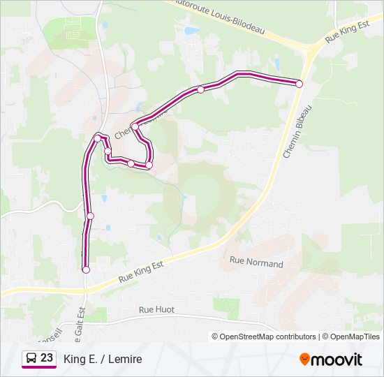 23 bus Line Map