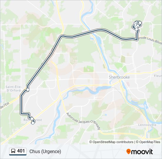 401 bus Line Map