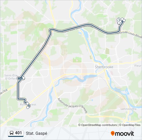 401 Bus Line Map