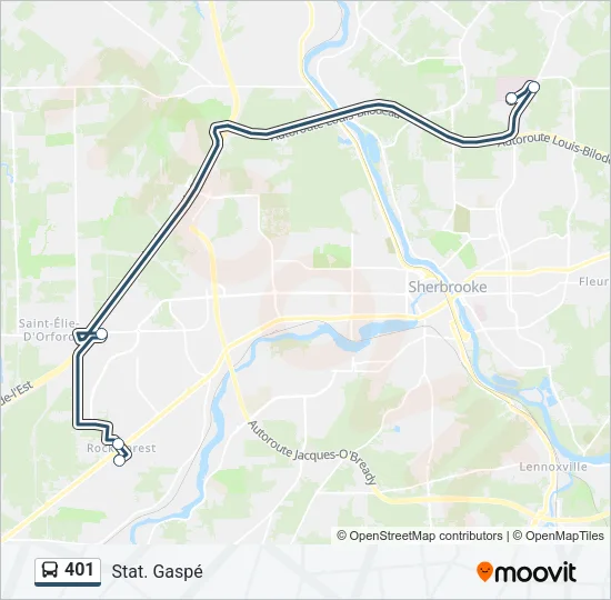 401 Bus Line Map