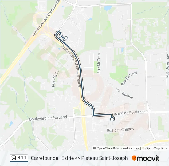 411 Bus Line Map