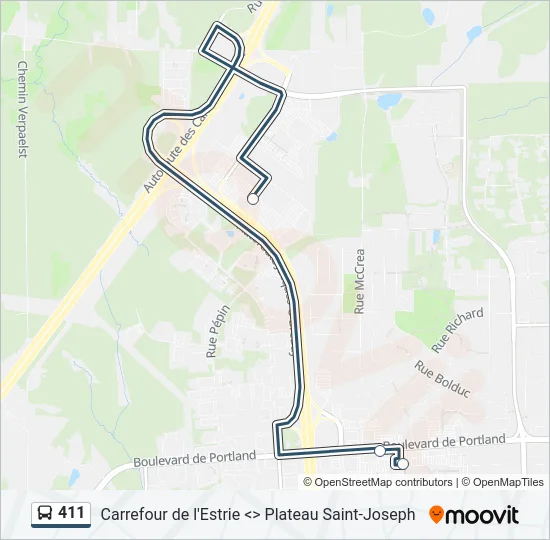 411 Bus Line Map