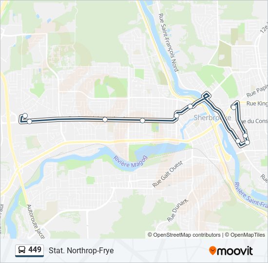 449 bus Line Map