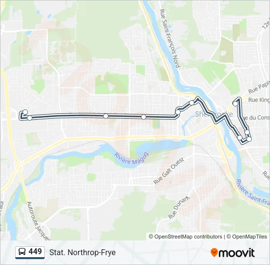 449 Bus Line Map