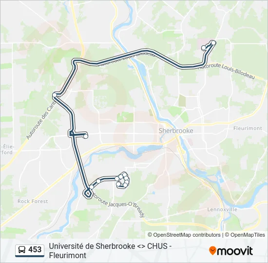 453 Bus Line Map