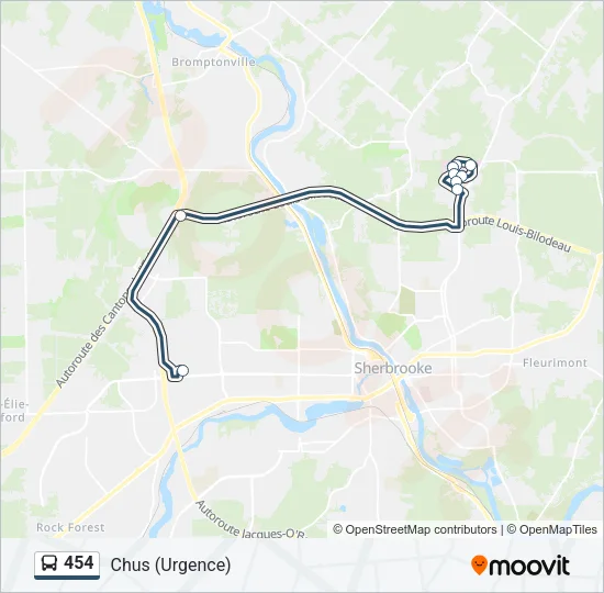 454 Bus Line Map