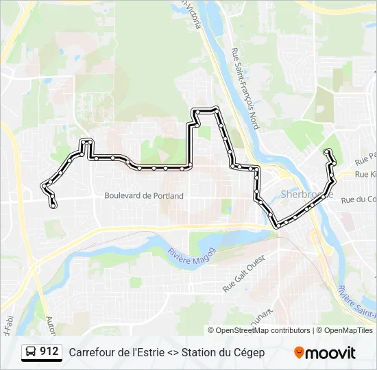 912 Bus Line Map