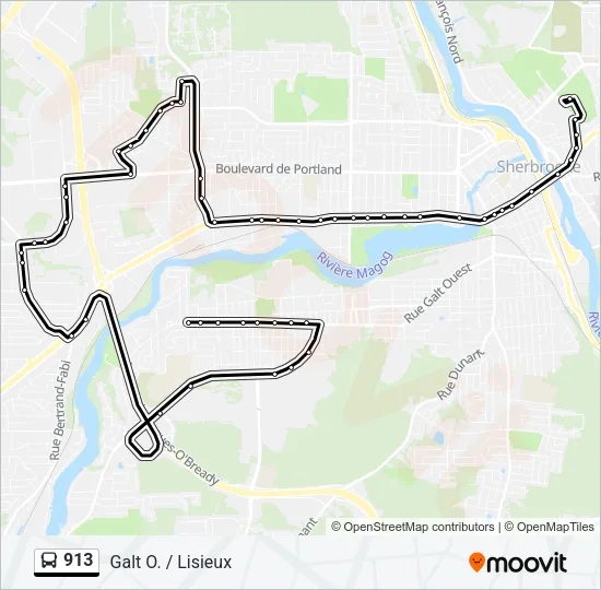 913 Bus Line Map