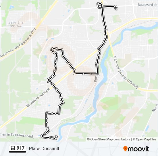 Plan de la ligne 917 de bus