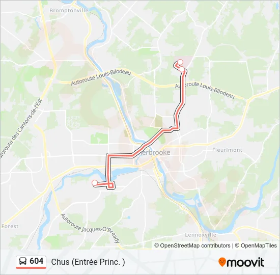 604 Bus Line Map