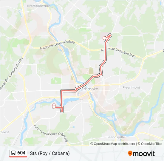 604 Bus Line Map