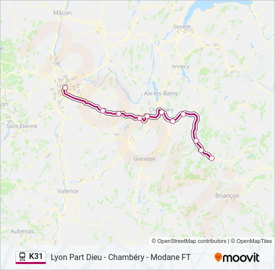 K31 Train Line Map