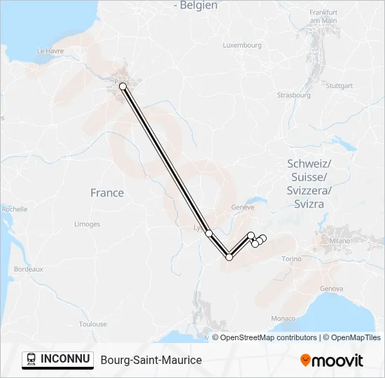 INCONNU Train Line Map