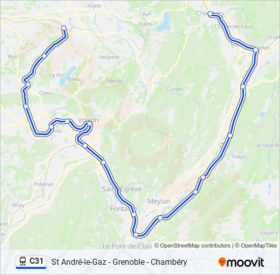 C31 train Line Map