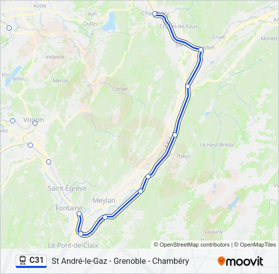 C31 Train Line Map