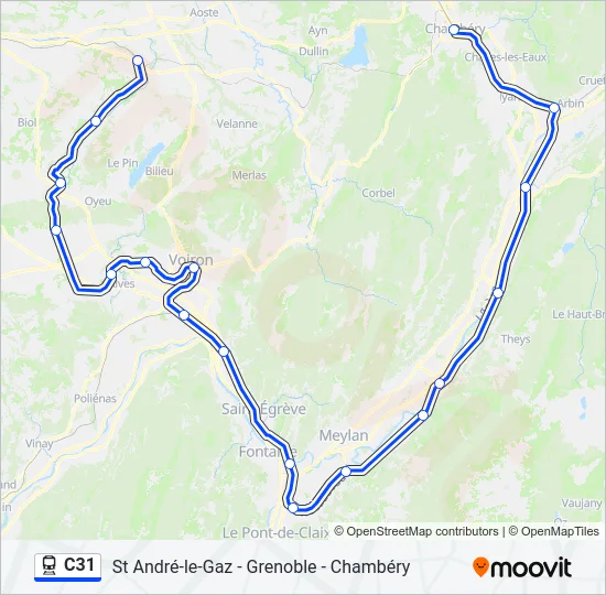 C31 Train Line Map