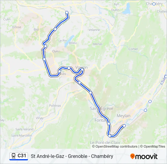 C31 Train Line Map