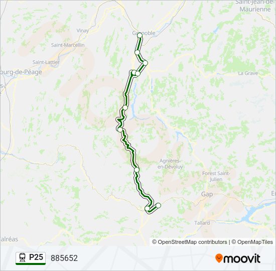 P25 train Line Map