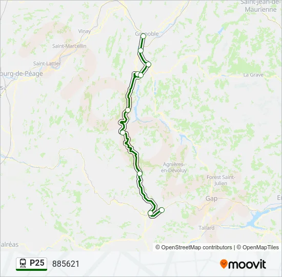 P25 Train Line Map