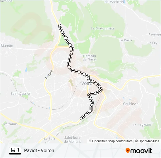 1 Bus Line Map