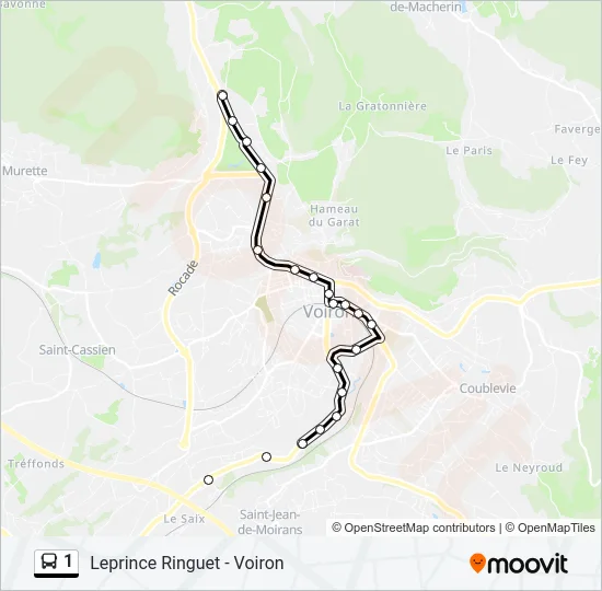 1 Bus Line Map