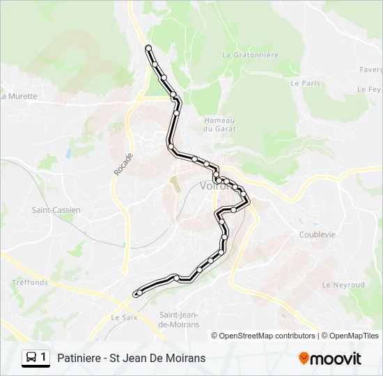 1 Bus Line Map