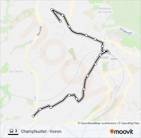 Plan de la ligne 3 de bus